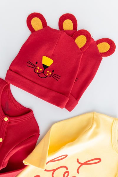 I Love Mum Taraftar Sarı Kırmızı İkili Bebek Tulum Takım