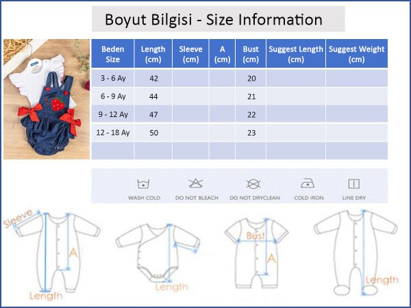 Çilek İşlemeli Yazlık Kız Bebek Tulum Salopet Body Takım