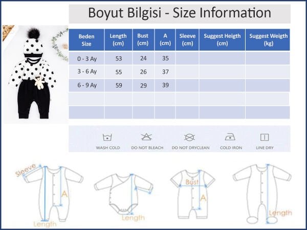 Puantiye Desenli Oyuncak Ayıcıklı Şapkalı Kız Bebek Tulum