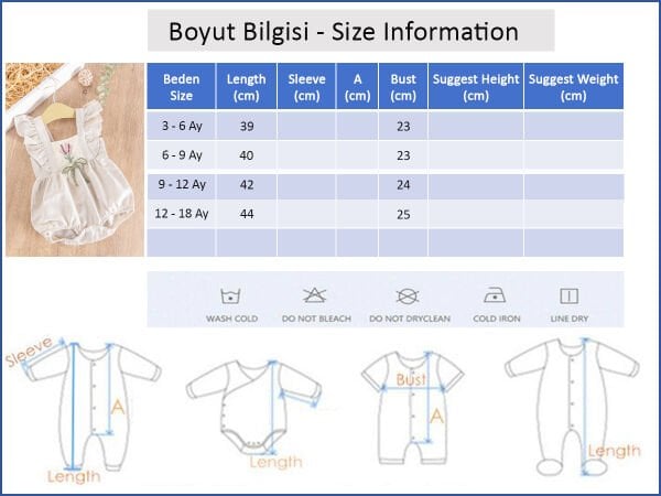 Fırfırlı Çiçek Nakışlı Kız Bebek Tulum