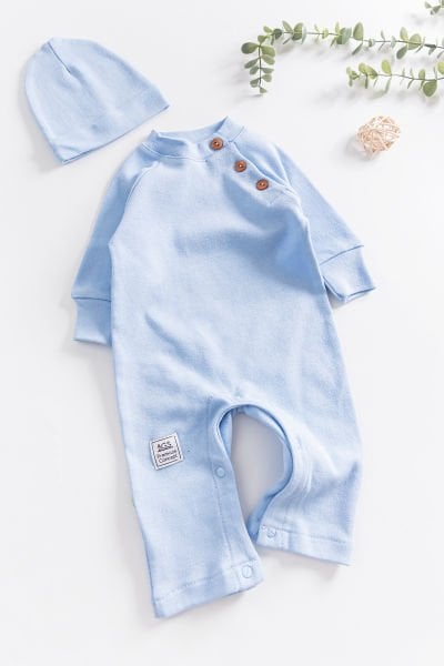 Düğme Detaylı Erkek Bebek Tulum