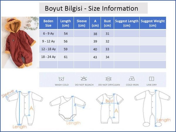 Arma Detaylı Kadife İçi Peluş Erkek Bebek Tulum