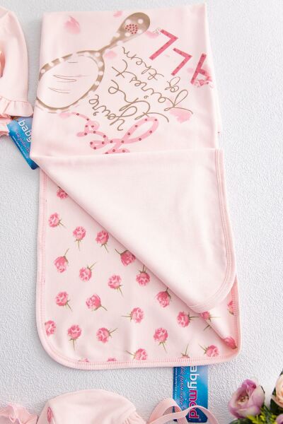 Gül Desenli 10'lu Kız Bebek Hastane Çıkışı Zıbın Seti