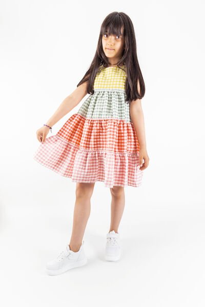 Pötikare Desenli Renkli Yazlık Kız Bebek/Çocuk Elbise