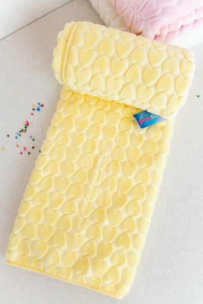 Kalpli Peluş Bebek Battaniyesi SARI