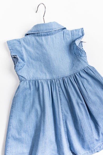 Denim Kumaş Kız Çocuk Kot Elbise