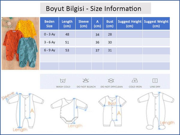 Ayıcık Figürlü Uzun Kollu 3'lü Erkek Bebek Tulum Takım