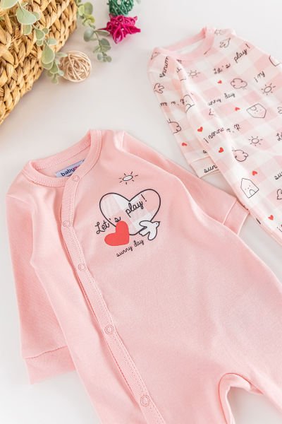 Summer Day Uzun Kollu 2'li Kız Bebek Tulum Takım