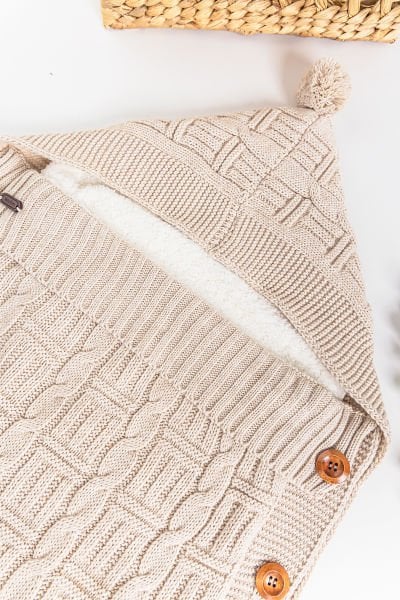 Welsoft Bebek Kundak Triko Bebek Battaniye BEJ -  Tek Ebat