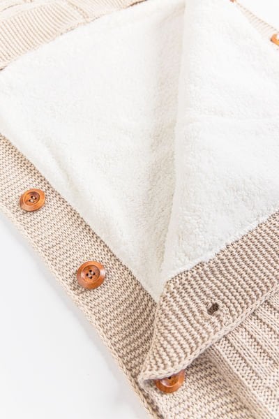 Welsoft Bebek Kundak Triko Bebek Battaniye BEJ -  Tek Ebat