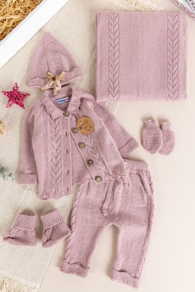 Triko Kız Bebek Hastane Çıkışı  Hediyelik Bebek Seti