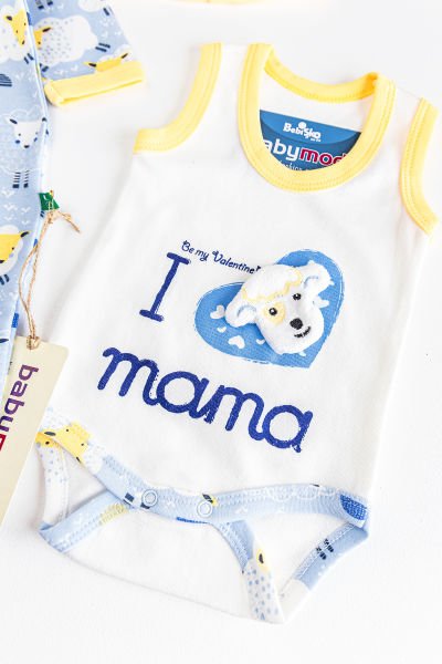 Kuzu Figürlü 3'lü Erkek Bebek Tulum Bebek Takım