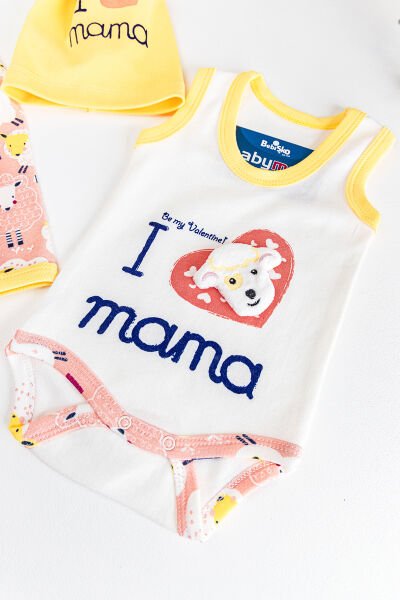 Kuzu Figürlü 3'lü Kız Bebek Tulum Bebek Takım