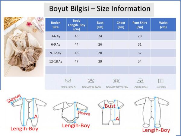 Fisto yakalı Kız Bebek Salopet Elbise Takım