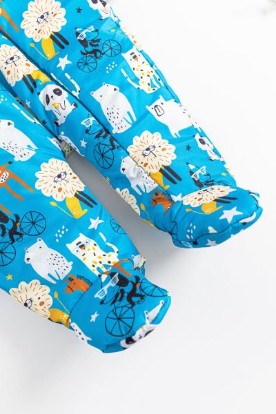 Figürlü İçi Peluş Erkek Bebek Astronot Tulum MAVİ -  9-12 AY