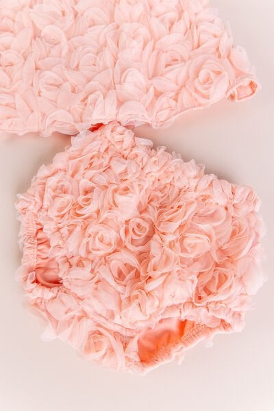 Gül İşlemeli Kız Bebek Elbise Özel Gün Elbisesi