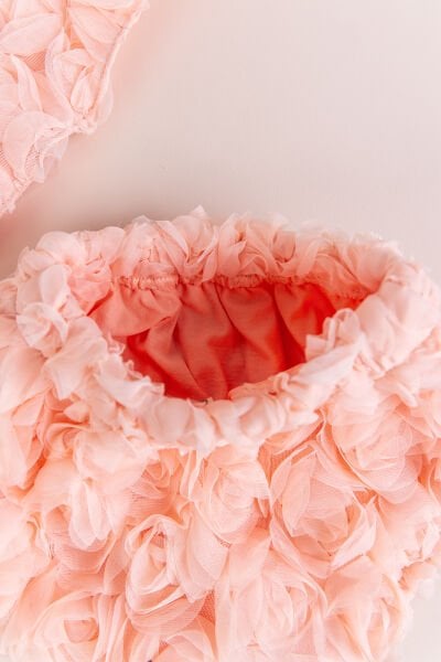 Gül İşlemeli Kız Bebek Elbise Özel Gün Elbisesi