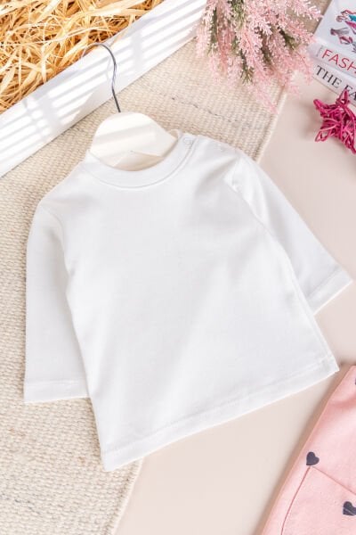 Kalp Desenli Fırfırlı %100 Pamuklu Kız Bebek Penye Tulum Salopet Takım