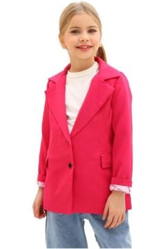 Kız Çocuk Bol Kesim Pantolon ve Blazer Ceket Pembe Alt Üst Takım