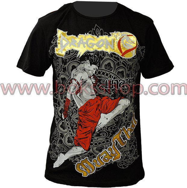 TX8579 Muay Thai Baskılı Tişört - Gold