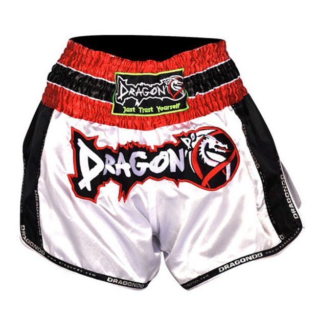 Retro Muay Thai Şort - Beyaz