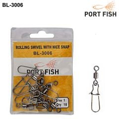 Portfish BL3006 Rolling Swivel With Nice Snap Bilyalı Klips