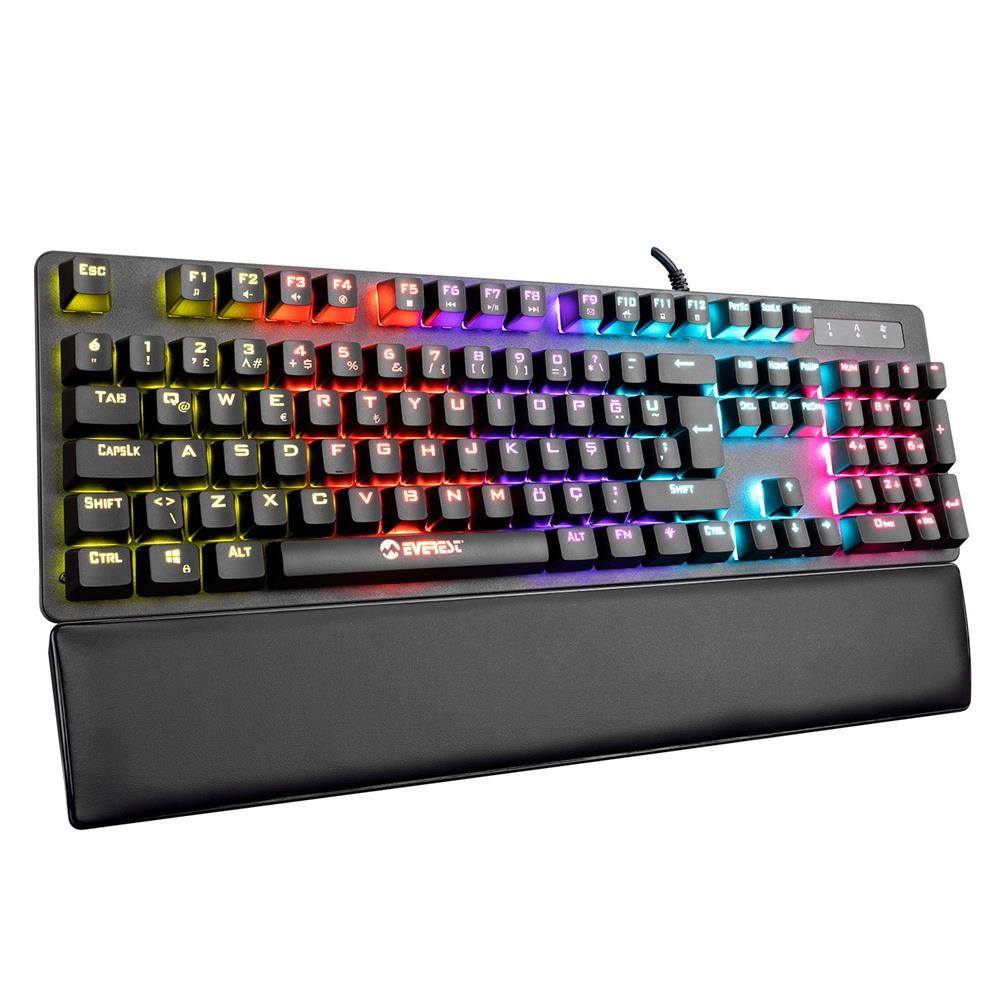 Everest KB-GX7 BLUESKY 21 Işık Efektli BLUE SWITCH Bilek Destekli Mekanik Gaming Oyuncu Klavyesi