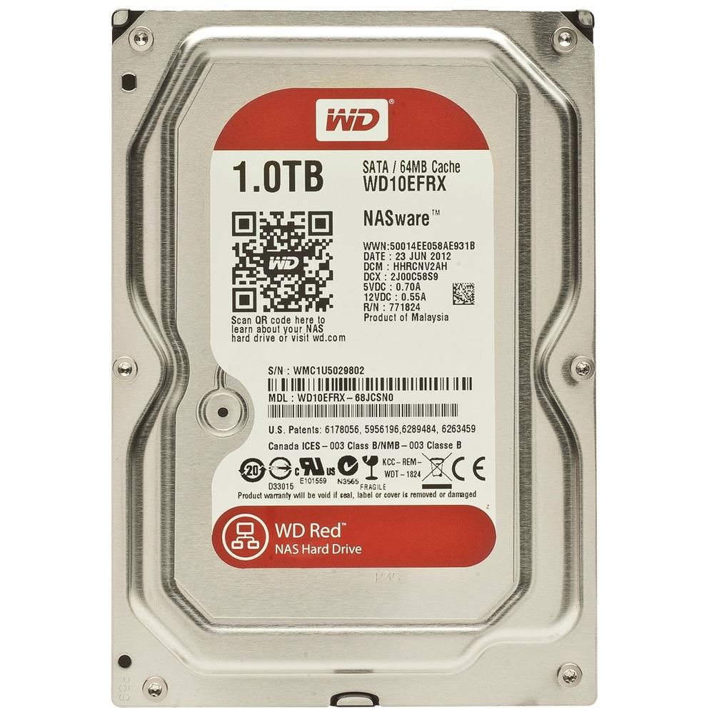 Wd 1Tb Red 3,5'' 64Mb 5400Rpm WD10EFRX Harddisk