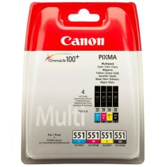 Canon CLI-551 Cyan-Magenta-Yellow-Black Mavi-Kırmızı-Sarı-Siyah 4'lü Multipack Kartuş