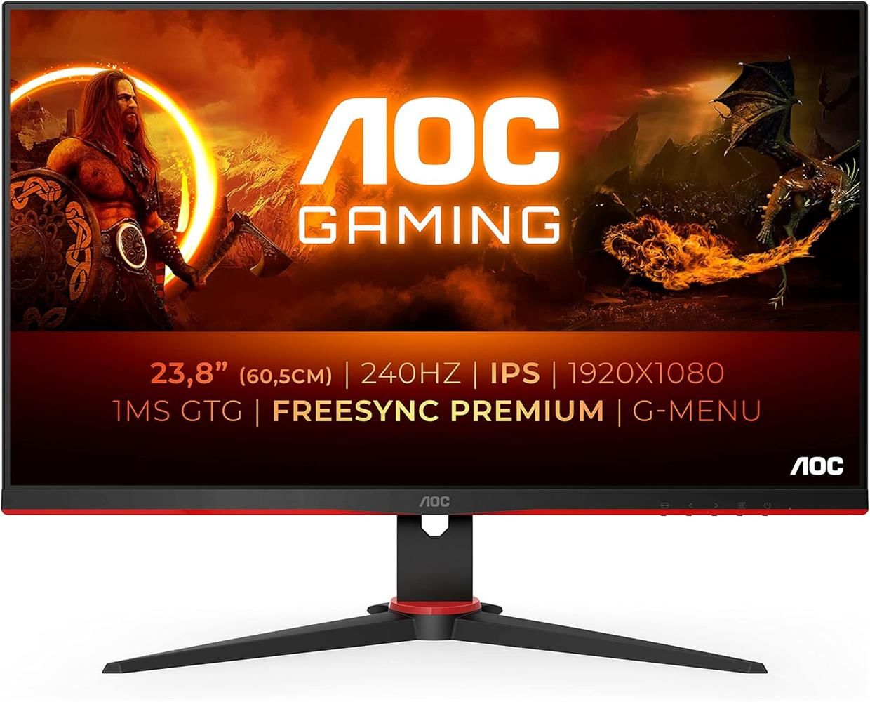 Aoc 27'' Gaming 27G2S-EU 68,6cm cm (HDMI, DP 0,5 ms 240Hz 2560x 1440) siyah-kırmızı Pivot Monitör