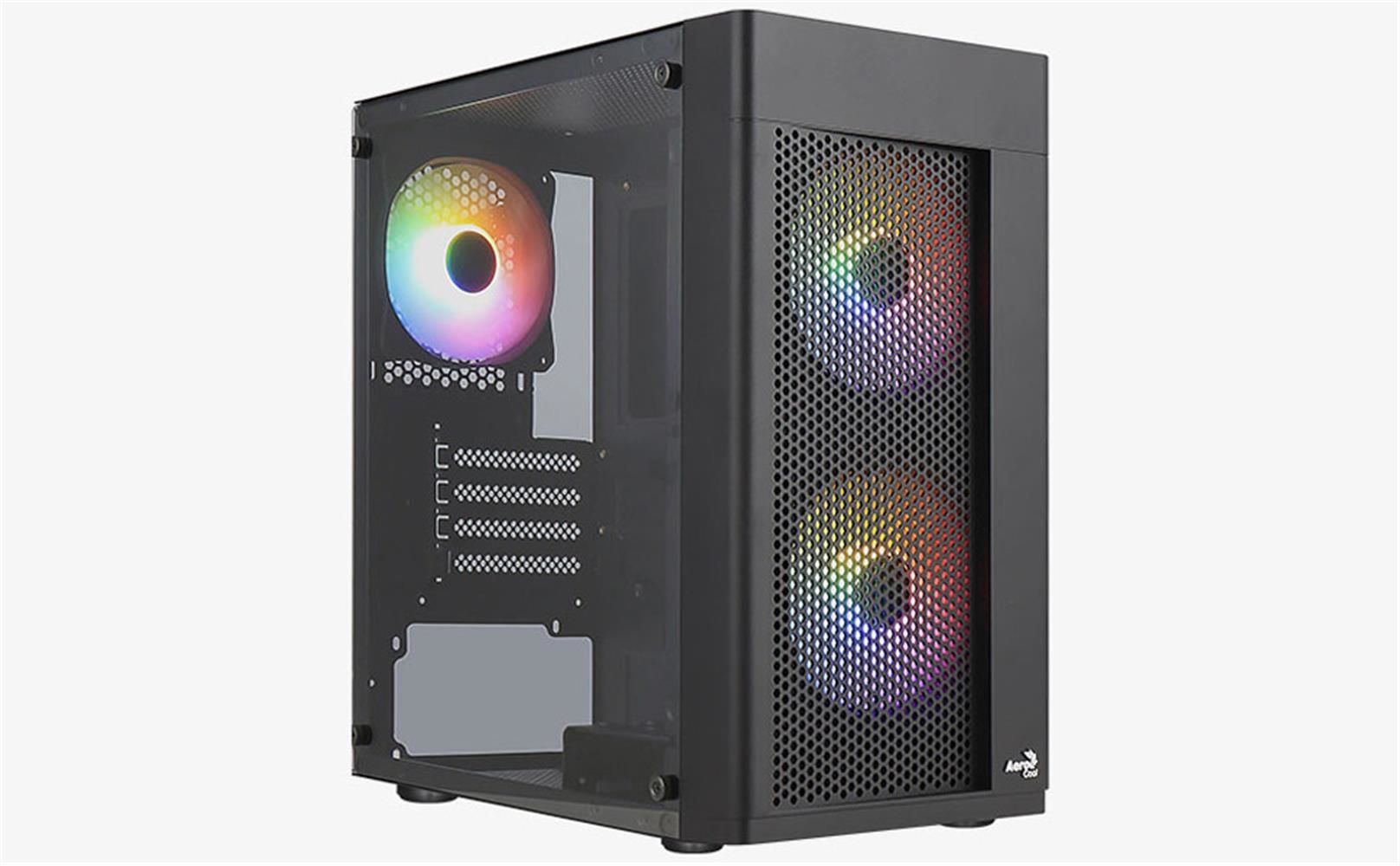 Aerocool-AE HEXFR 400 Hexform 400W 3x120mm FRGB USB 3.0 Mini Tower Kasa