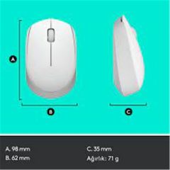 Logitech 910-006867 M171 Kablosuz Beyaz Mouse