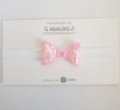 Sequin Bow Saç Bandı - Pembe