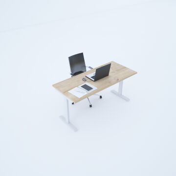 ToHi Desk - Yükseklik Ayarlı Masa 140x80 - Meşe+Beyaz