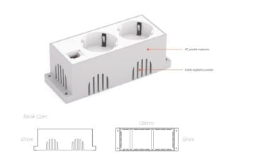 Bürotik Priz Kutusu(Plastik)
