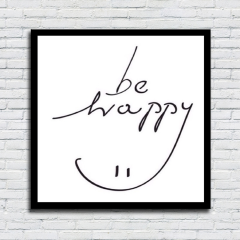 Be Happy  Motto Seramik Duvar Panosu