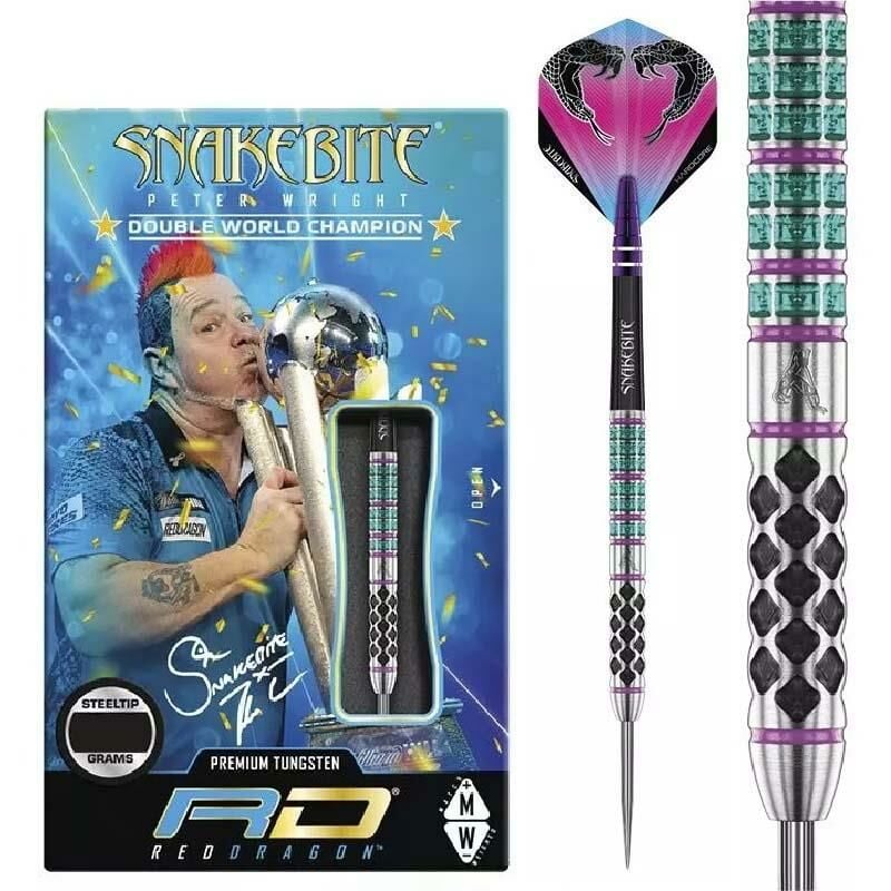 Red Dragon Peter Wright Snakebite Supa-Venom  % 90 Tungsten Çelik Uçlu Dart Oku