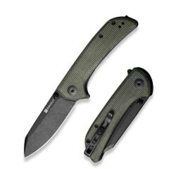 Sencut Fritch Micarta Dark Green Black Blade Çakı