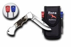 Bora 210 BPS Ergonomik Yuvarlak Uçlu Boynuz Saplı Çakı Survival Kit