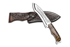 Bora Mamut Dişi Saplı Gravürlü Özel Tasarım Bıçak Sakura 2