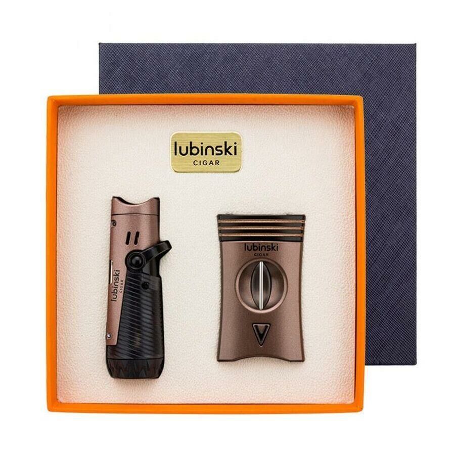 Lubinski RoseGold Puro Çakmak ve Delicili V Kesici Seti