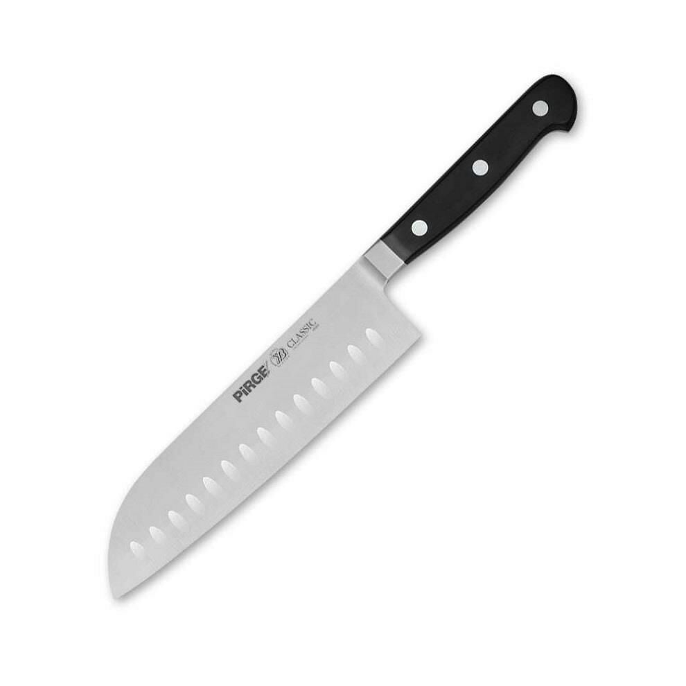 Pirge Classic Santoku Bıçağı Oluklu 18 cm Siyah
