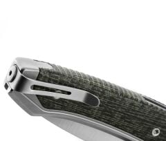 Lionsteel Twain- Gray Titanium / Green Canvas  Çakı