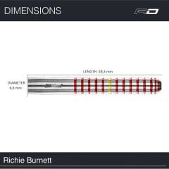 Red Dragon Richie Burnett % 90 Tungsten Çelik Uçlu Dart Oku