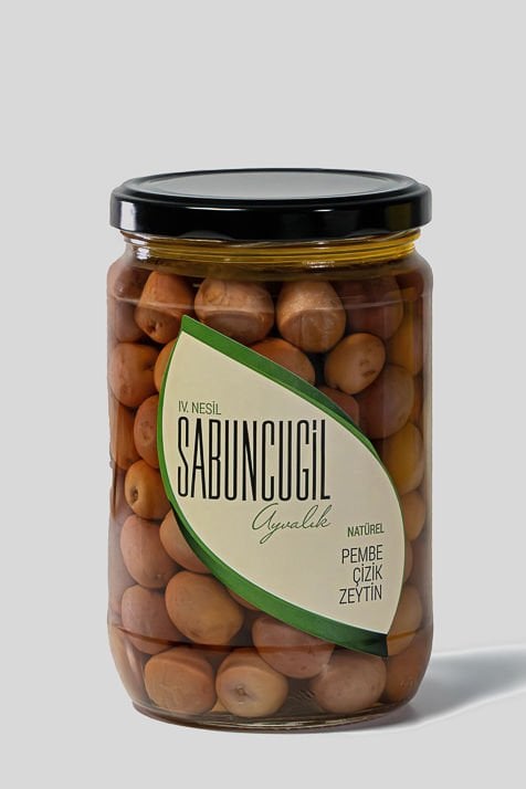 Ayvalık Natürel Pembe Çizik Zeytin 660 cc