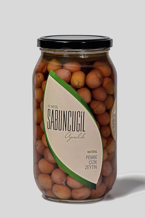 Ayvalık Natürel Pembe Çizik Zeytin 1000 cc