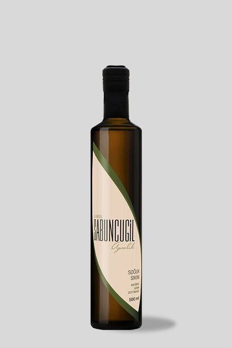 2025 - 2026 Ayvalık Olgun Hasat Soğuk Sıkım Zeytinyağı 500 ml Şişe
