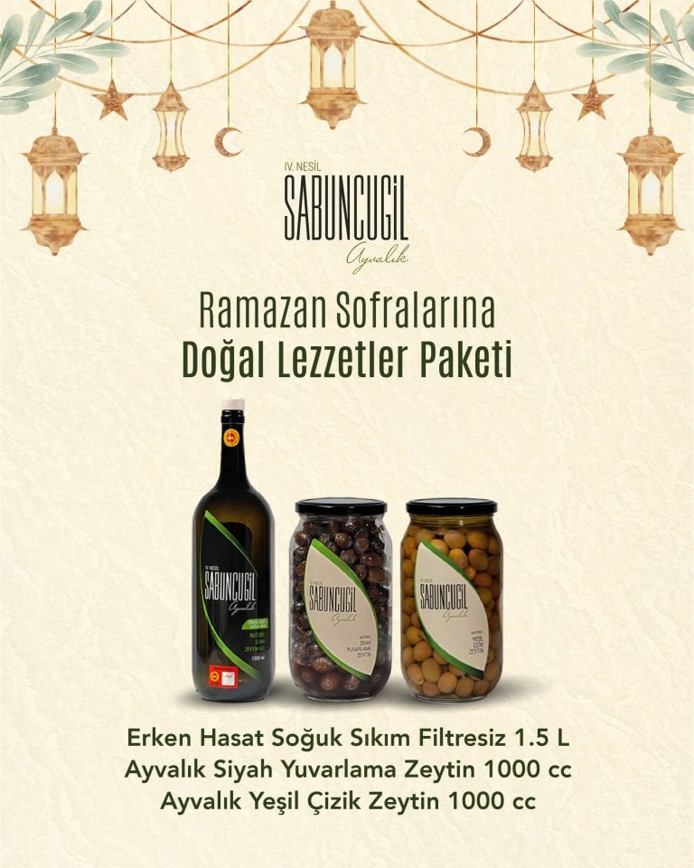 Ramazan Paketi Ayvalık Erken Hasat Soğuk Sıkım Zeytinyağı & Zeytin