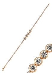 MANODİ Nuur taşlı rose altın bileklik