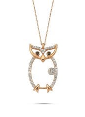 MANODİ Lucky rose altın baykuş kolye